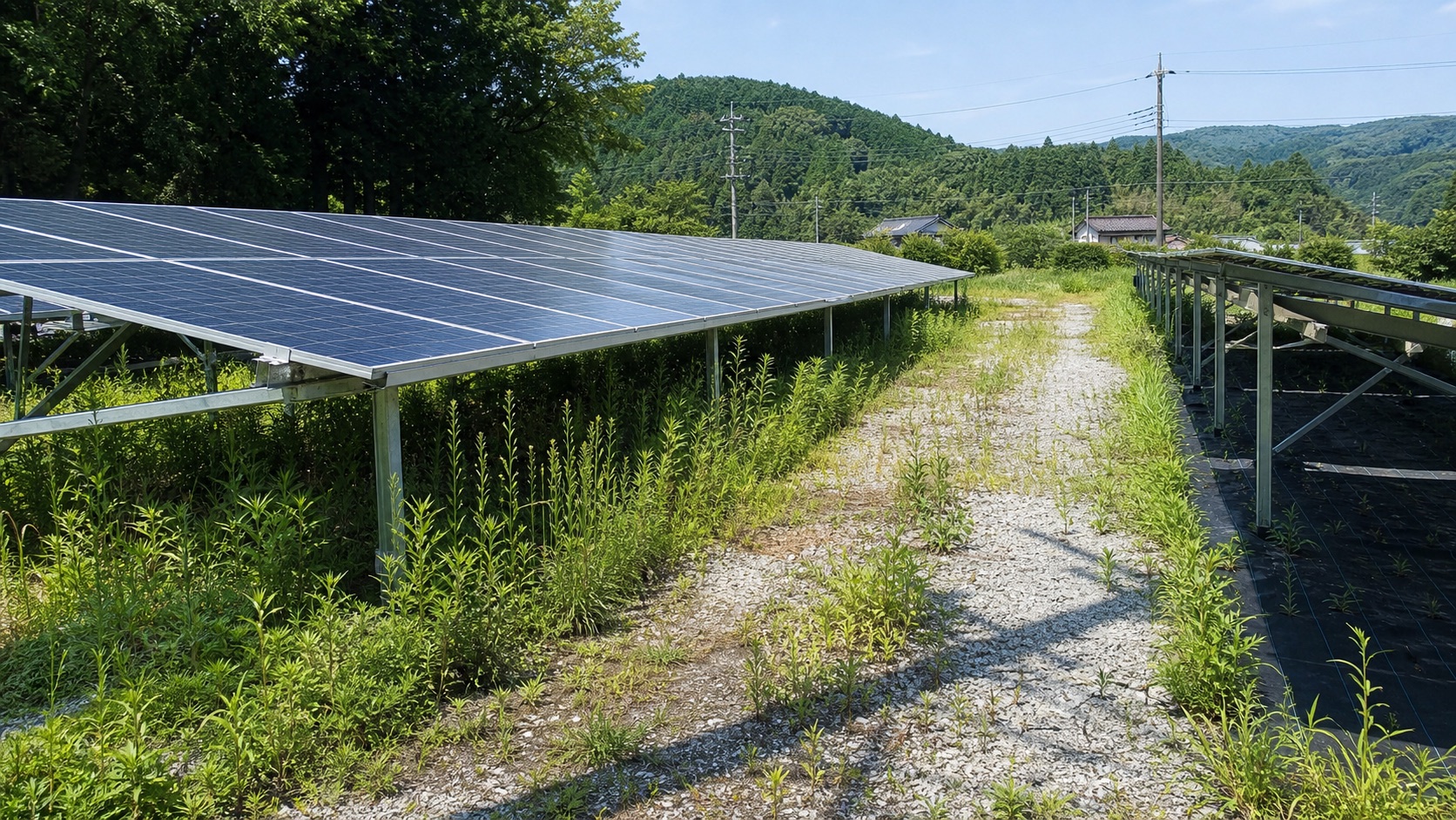 東海地方の低圧太陽光発電所を現地確認するイメージ