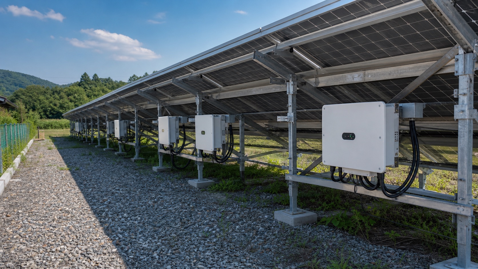 太陽光発電設備の外観を確認するイメージ